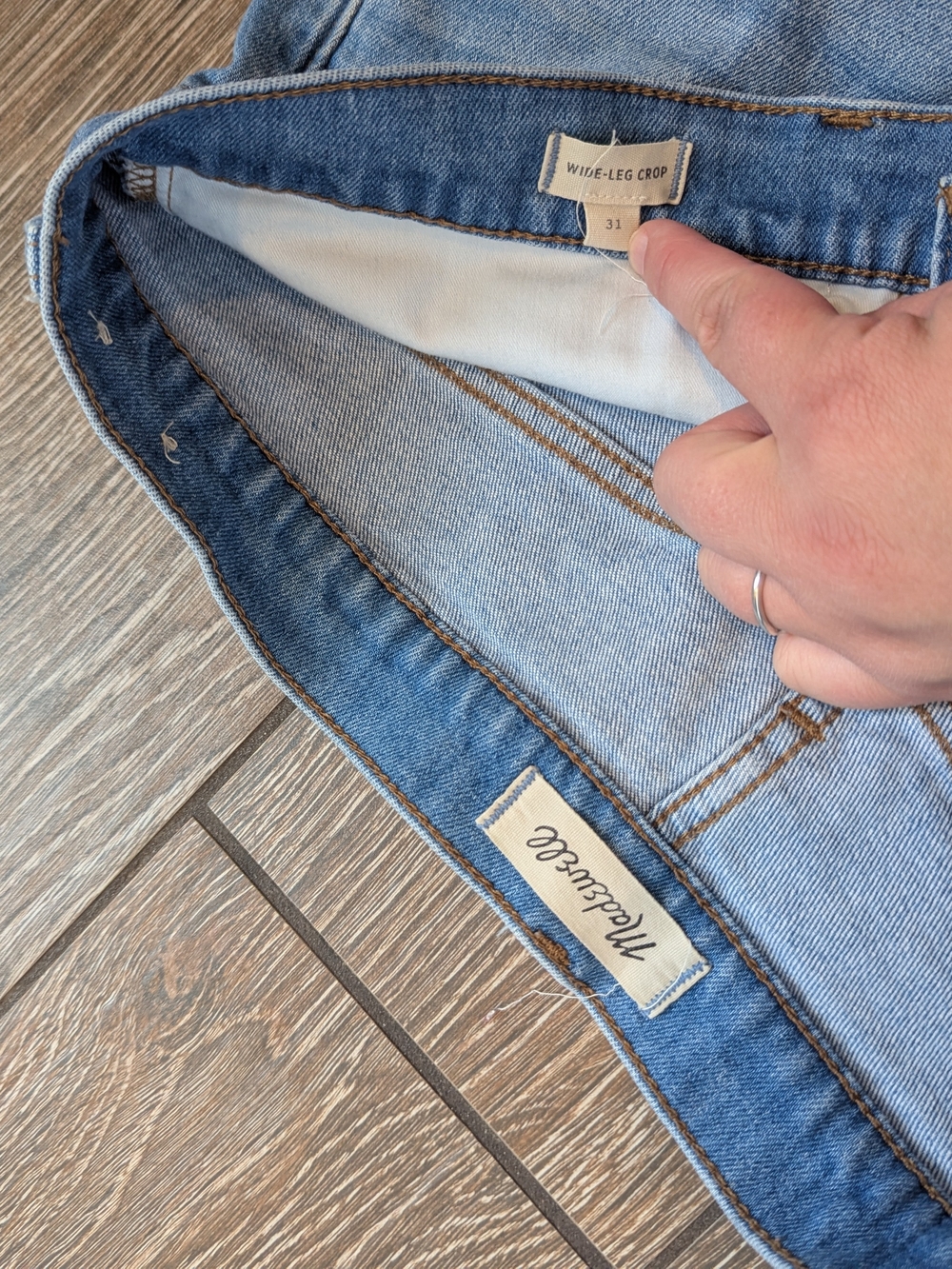 Madewell Wide-Leg Cropped Jeans Size 31 Light Wash Summer Denim High Rise - Picture 3 of 12